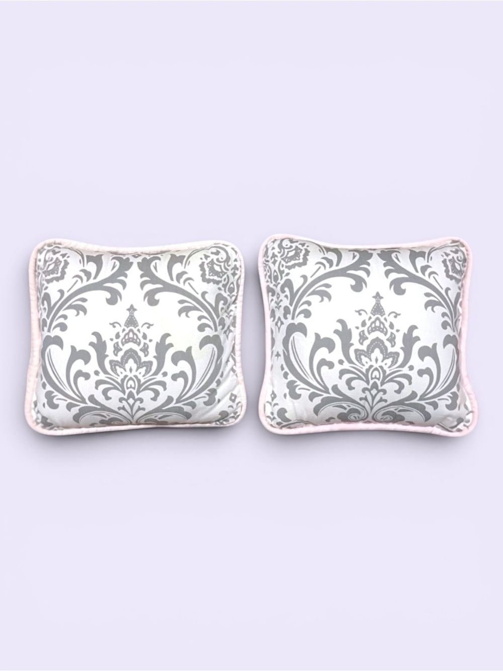 Carousel Designs Pink & Gray Traditions Damask Square Decorative Pillows